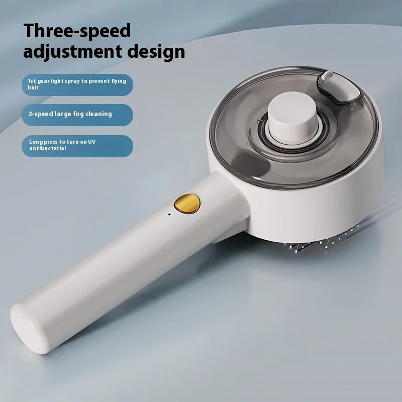 Pet Steam Grooming Brush | Self-Cleaning Hair Remover for Cats & Dogs