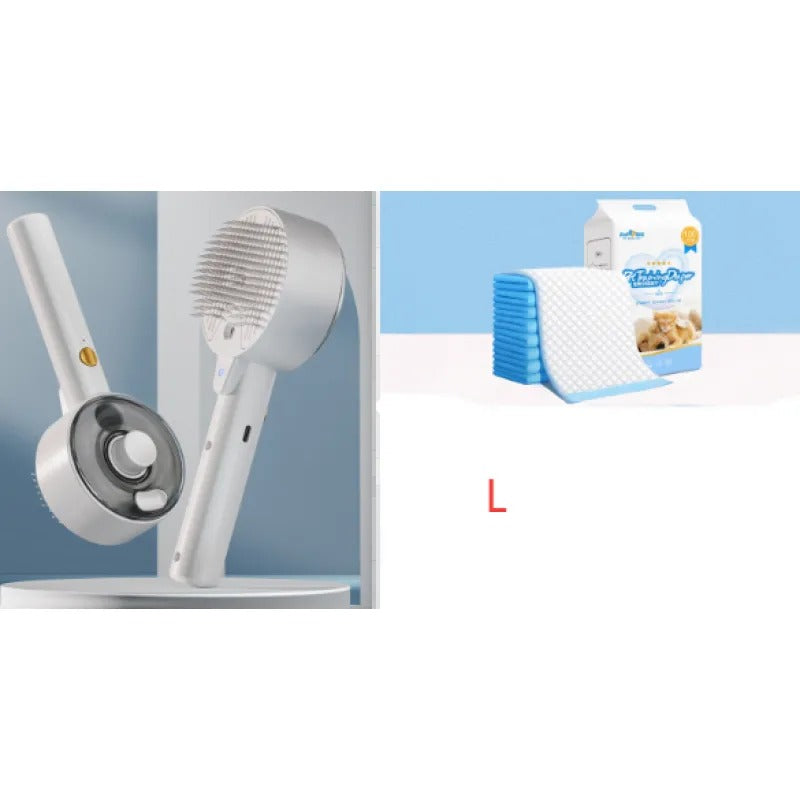 Pet Steam Grooming Brush | Self-Cleaning Hair Remover for Cats & Dogs