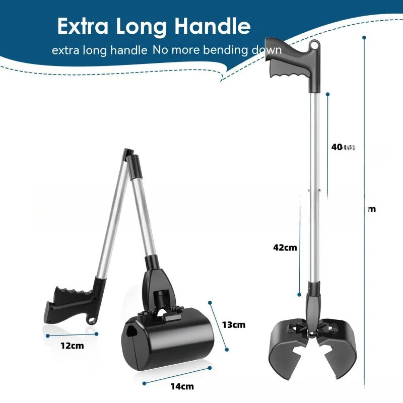 Compact Dog Waste Collector | Portable One-Clamp Poop Pickup Tool